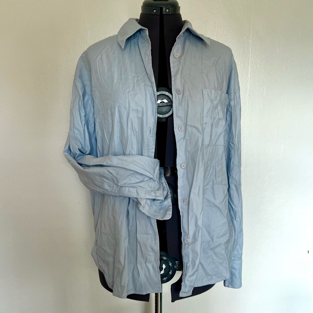 Reformation - Will Oversized Shirt in Horizon colour, size medium
